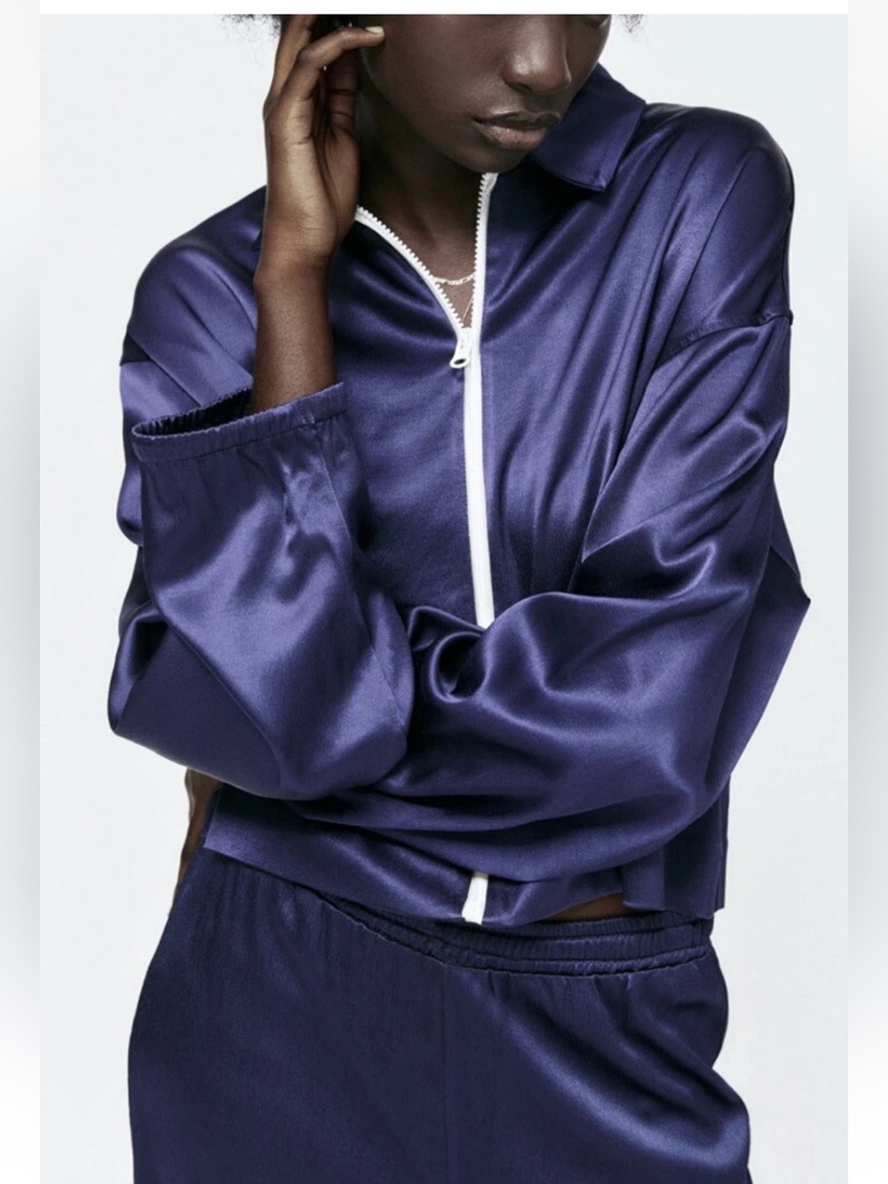 Zara NWT Satin Effect Jacket size M